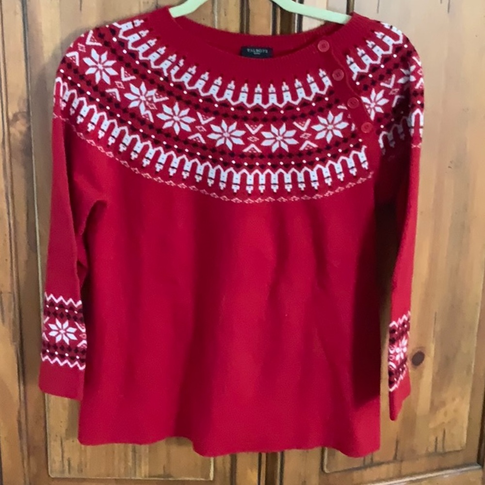 Red Talbots sweater size large petite